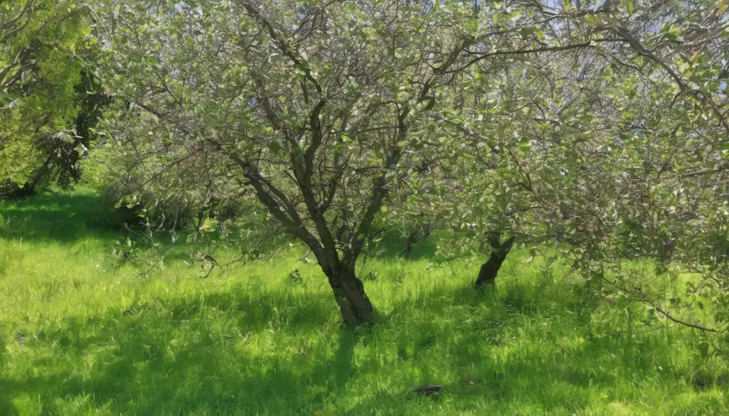 weeds around trees